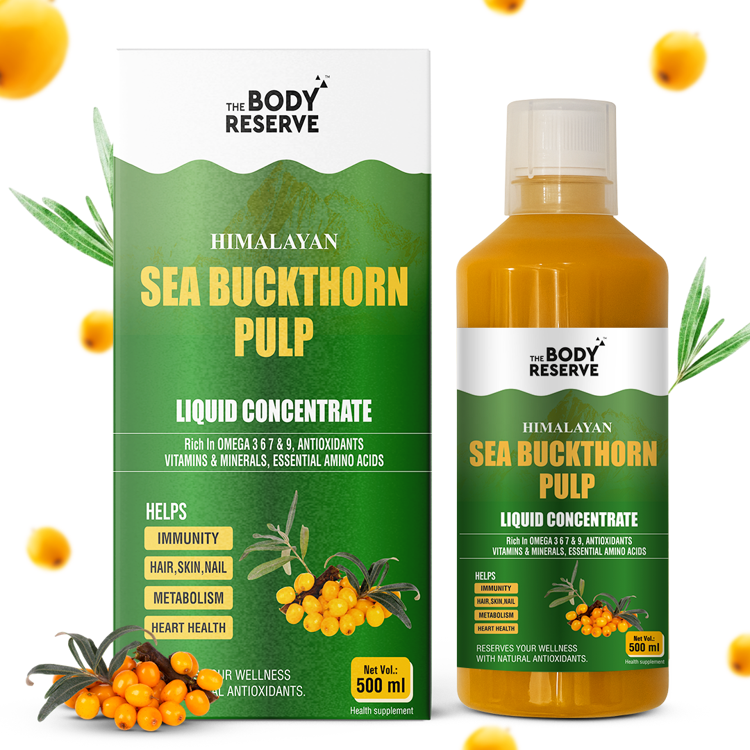 Himalayan Sea Buckthorn Juice 500ml Berry Pulp for skin Glow