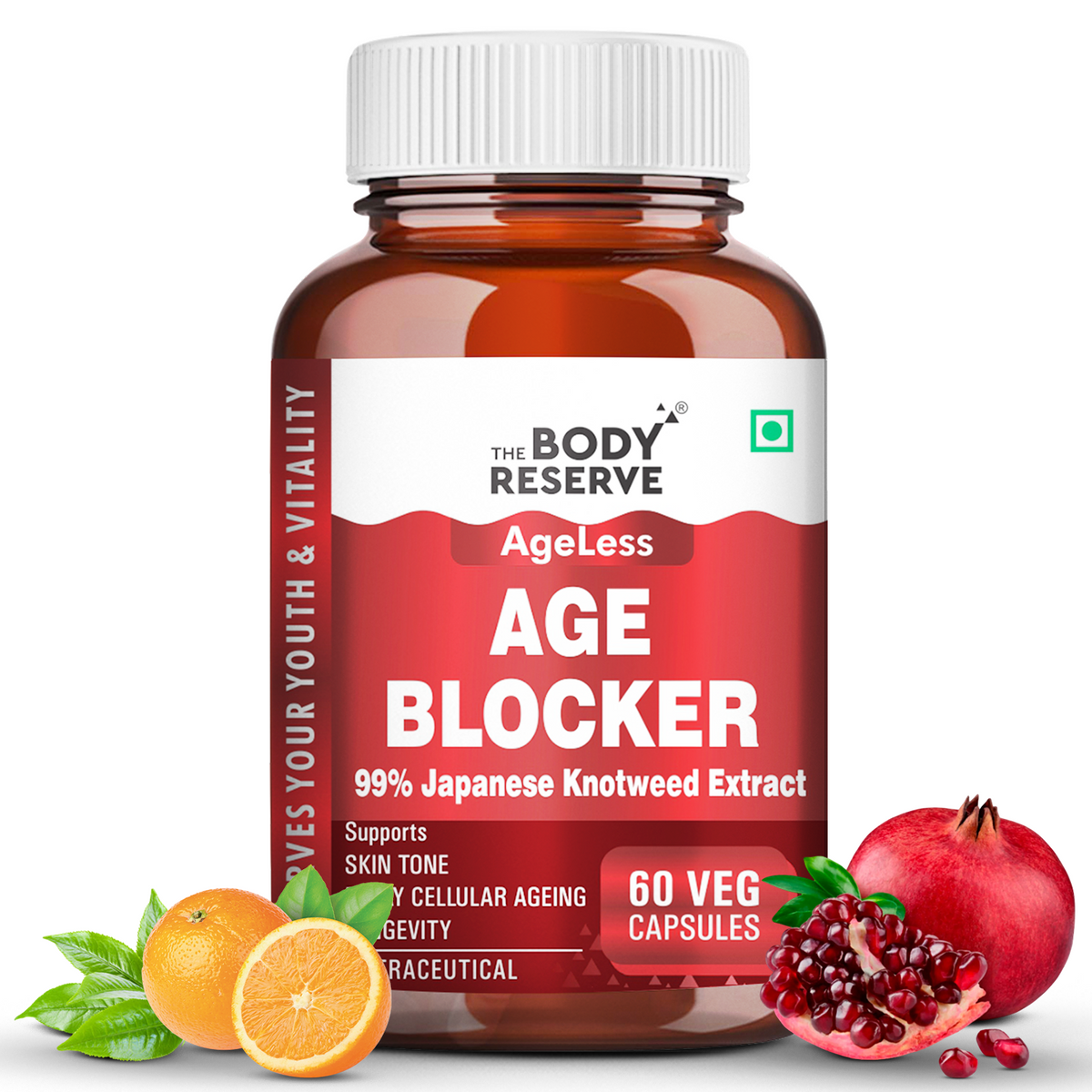 Age Blocker – Trans-Resveratrol 60 Veg Capsules Anti-Aging Supplement