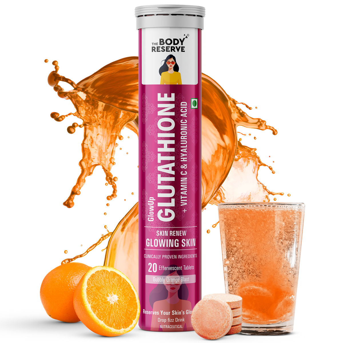 Glutathione Tablets For Glowing Skin 20 Effervescent Tablets