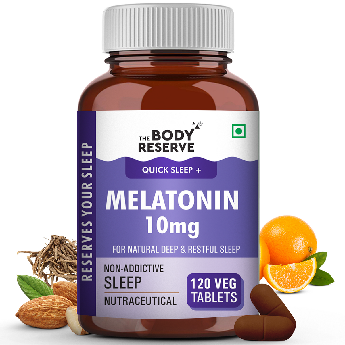 Melatonin 10mg-120 Veg Tablets for Sleep, Nerve Relaxation