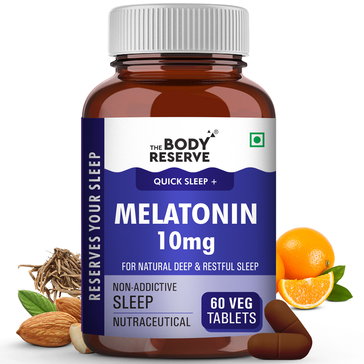 Melatonin 10mg-60 Veg Tablets for Muscle & Stress Relief