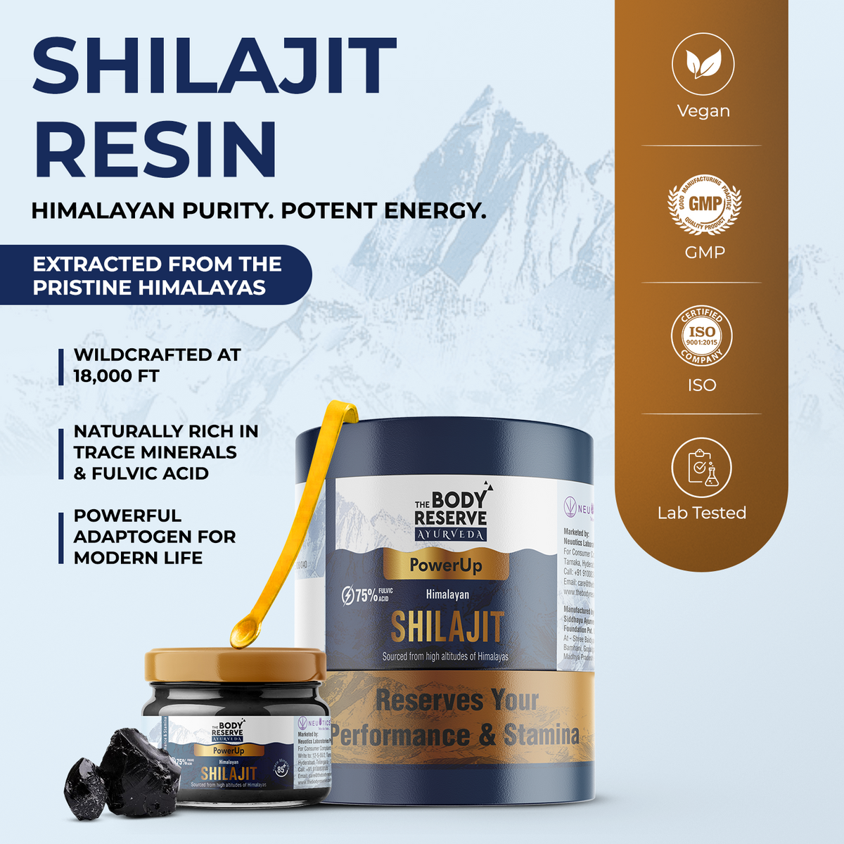 Shilajit Resin 75% Fulvic Acid – Pure Himalayan