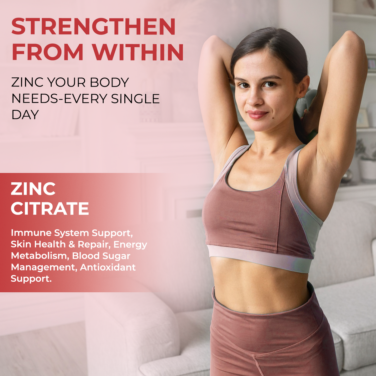 Zinc Citrate – 120 Veg Capsules for women & men - High Absorption Zinc