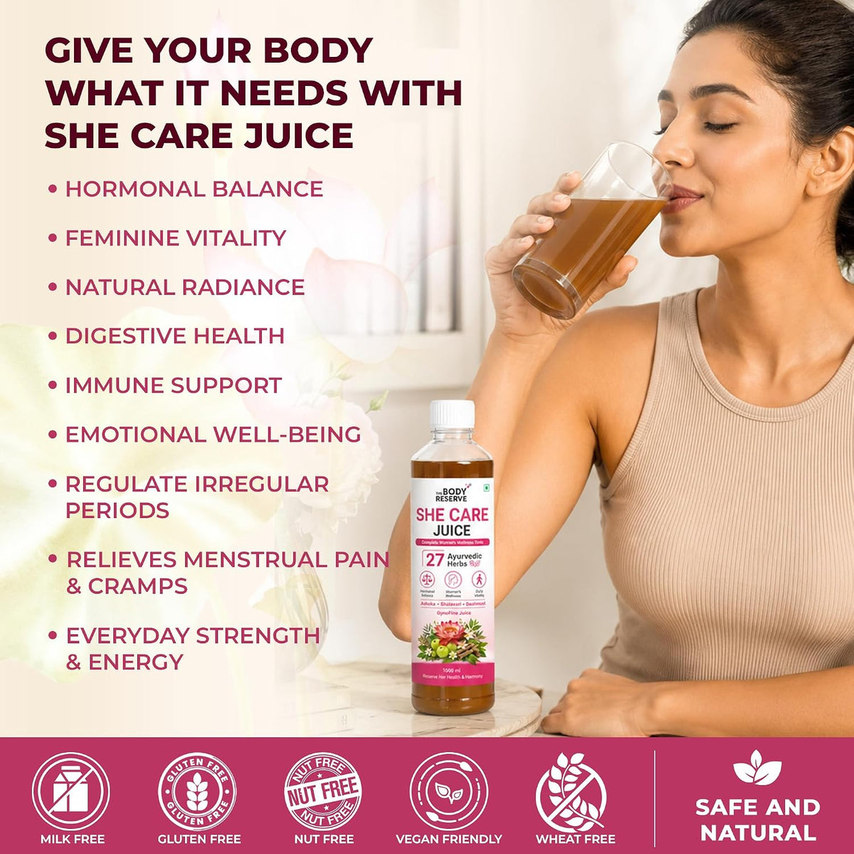 She Care Juice for Women Ayurvedic Juice | 27 Herbs, No Added Sugar | 1 L