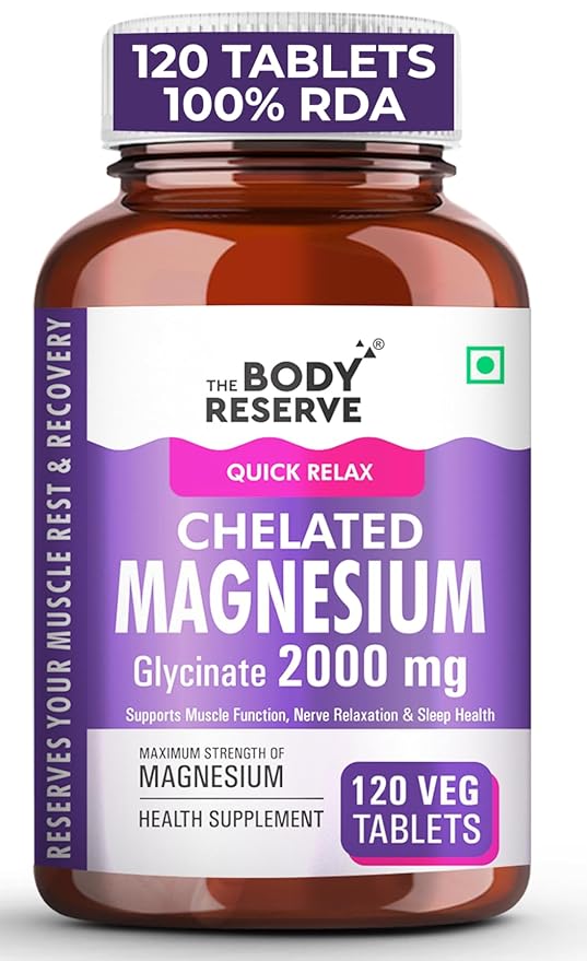 Magnesium Glycinate 2000mg Supplement 120 Veg Tablets