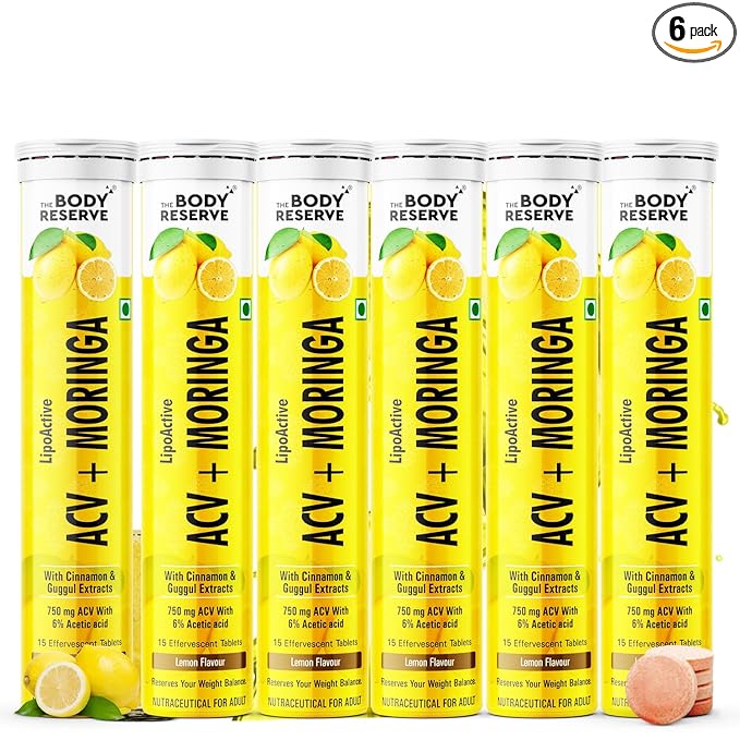 ACV Moringa effervescent (lemon) Pack 6 (90 Tablets)